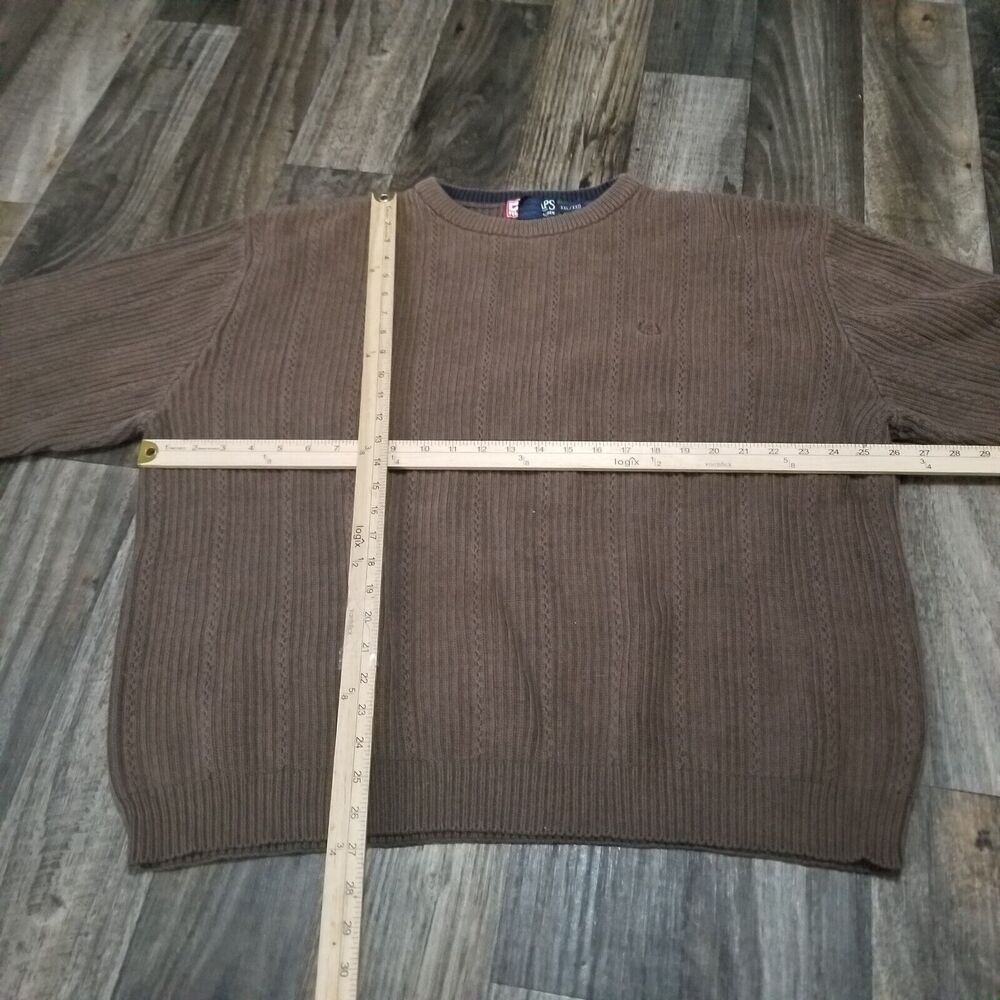 Vintage‎ Chaps Ralph Lauren Cable-Knit Brown USA Crewneck Sweater Men’s Size XXL